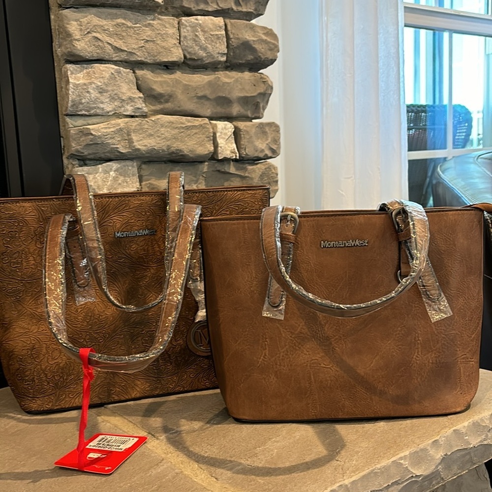 COPY - 2 IN ONE SET! Montana West concealed carry tote & handbag,embossed vegan…